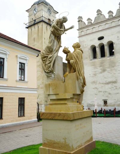 St. Egidius sculpture — St. Egidius square Poprad Slovakia